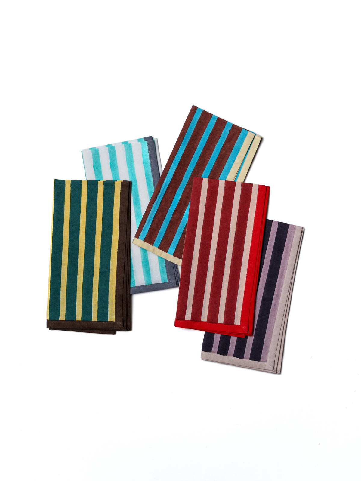 Block Stripe Napkins - Aubergine/Mauve