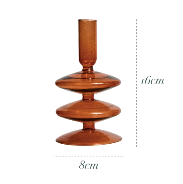 Amber Glass Candlestick