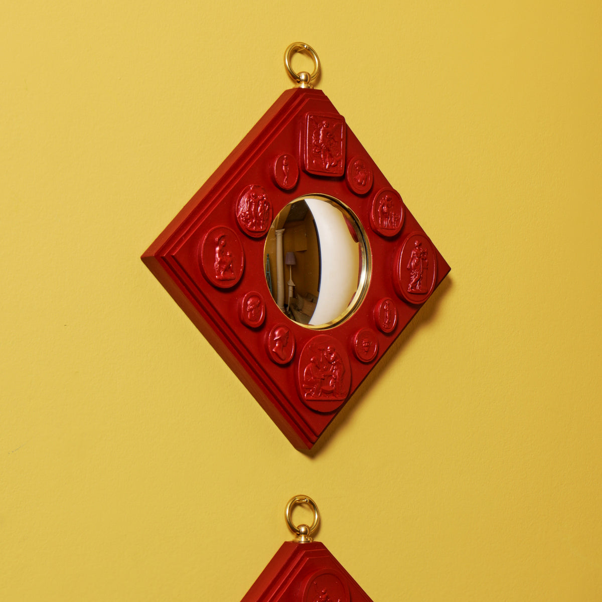 Diamond Mirror with Intaglios - Claret
