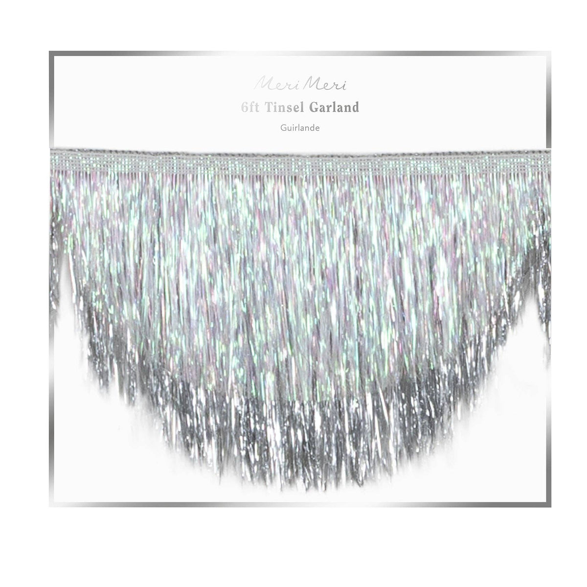 Silver Iridescent Tinsel Garland - 6ft