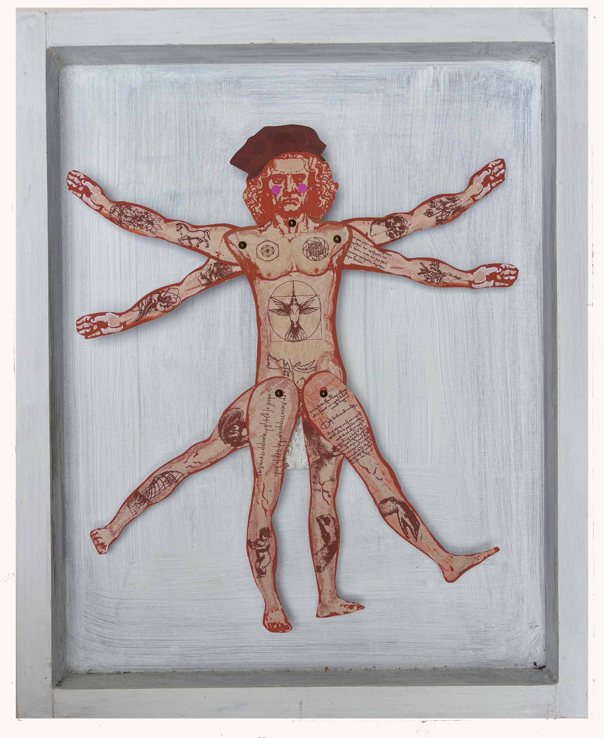 Cut & Make Paper Puppet - Leonardo da Vinci's "embellished" Vitruvian Man