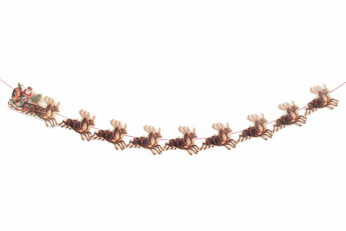 Santa Sleigh Christmas Garland