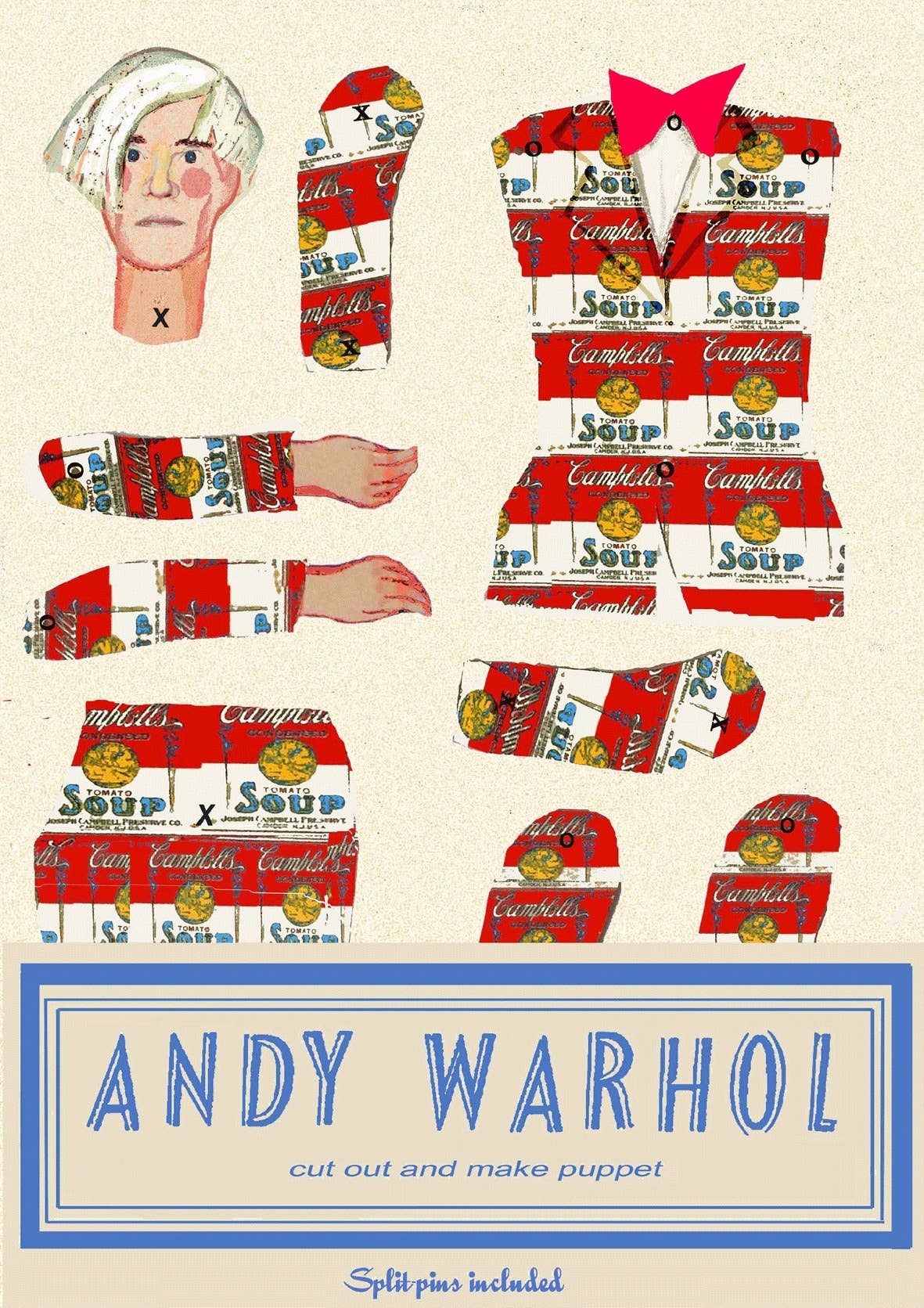 Cut & Make Paper Puppet - Artist Series - Andy Warhol Cut