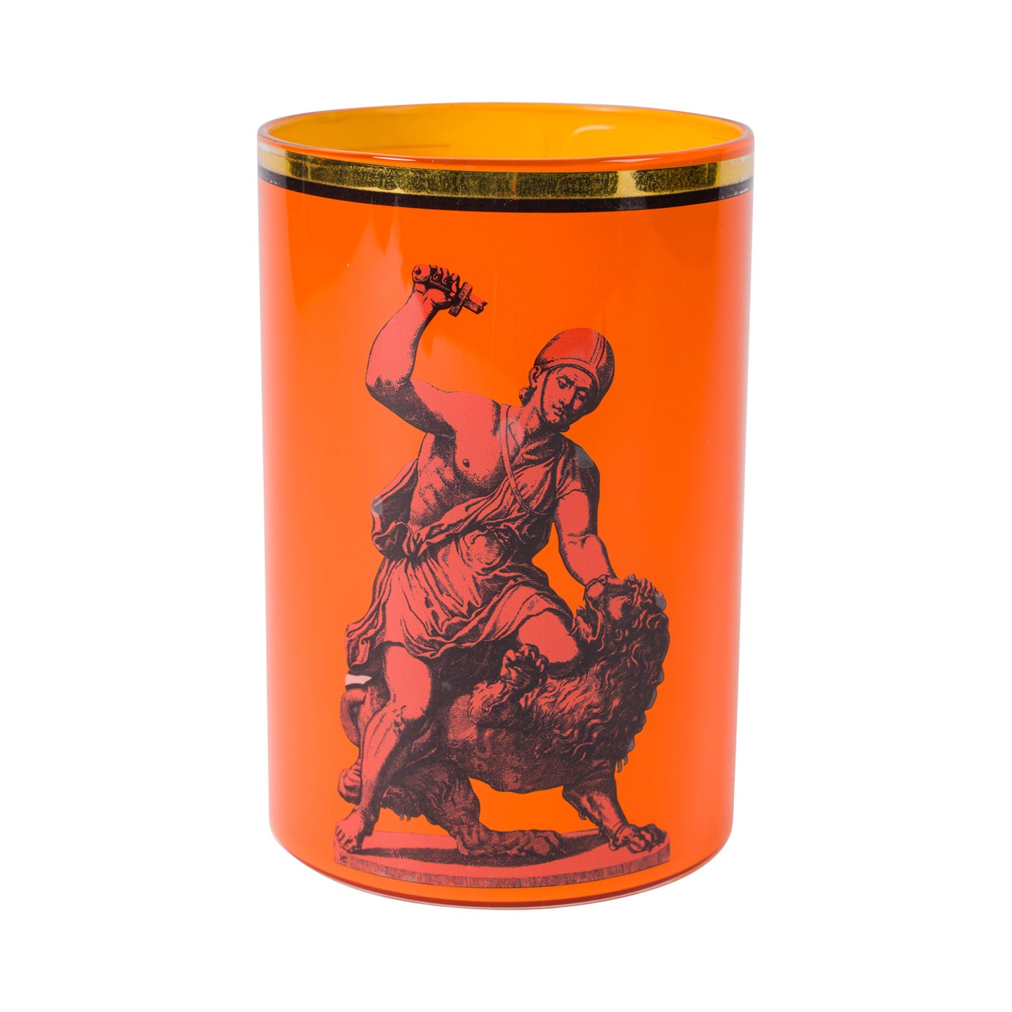 Roman Soldier & Lion Brush Pot
