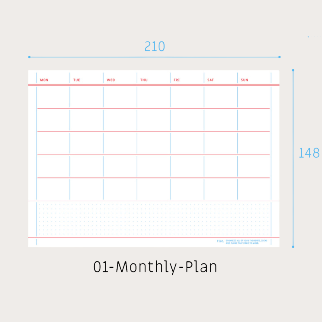 Paperian Flat A5 'Monthly' Notepad