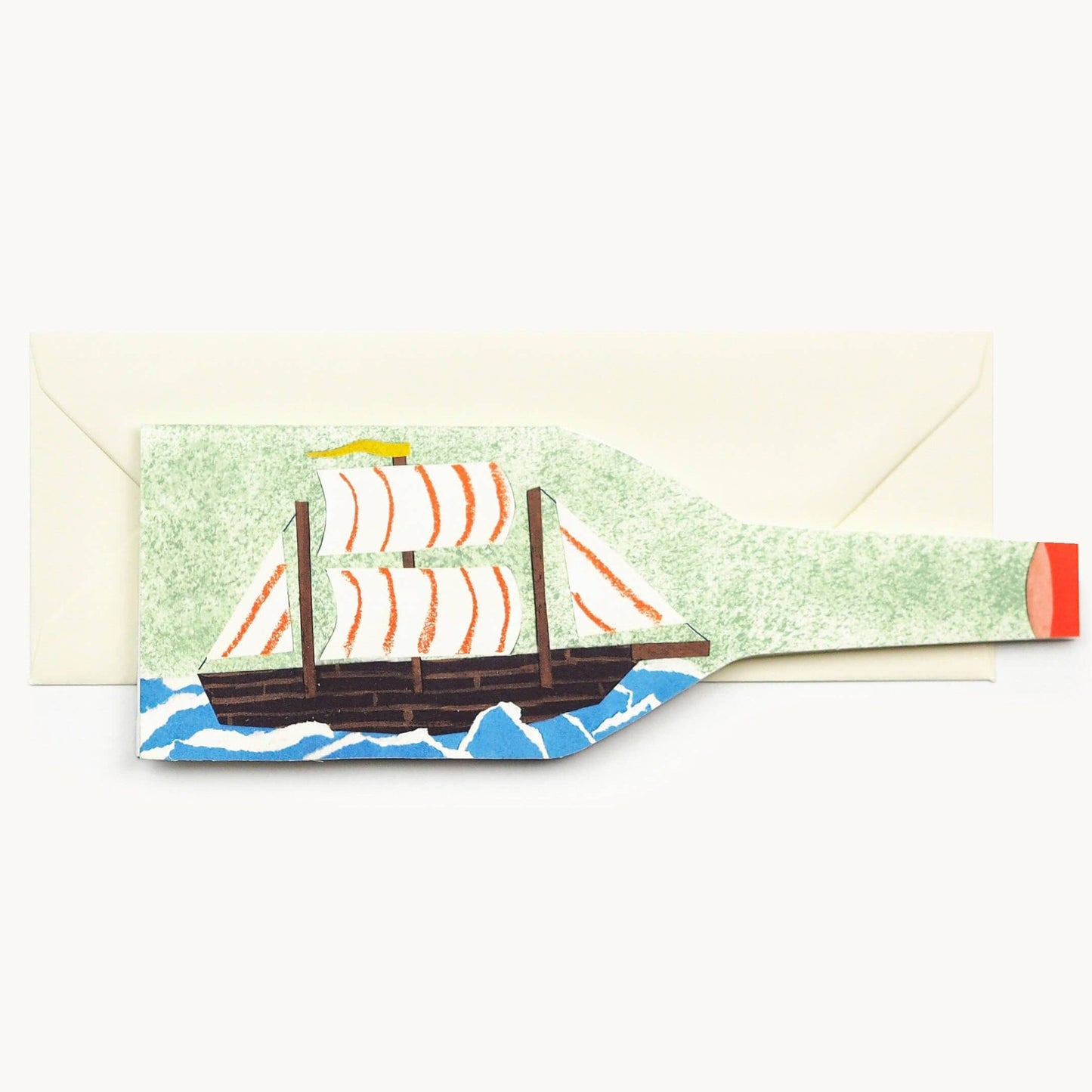 Ship in a Bottle nautical card