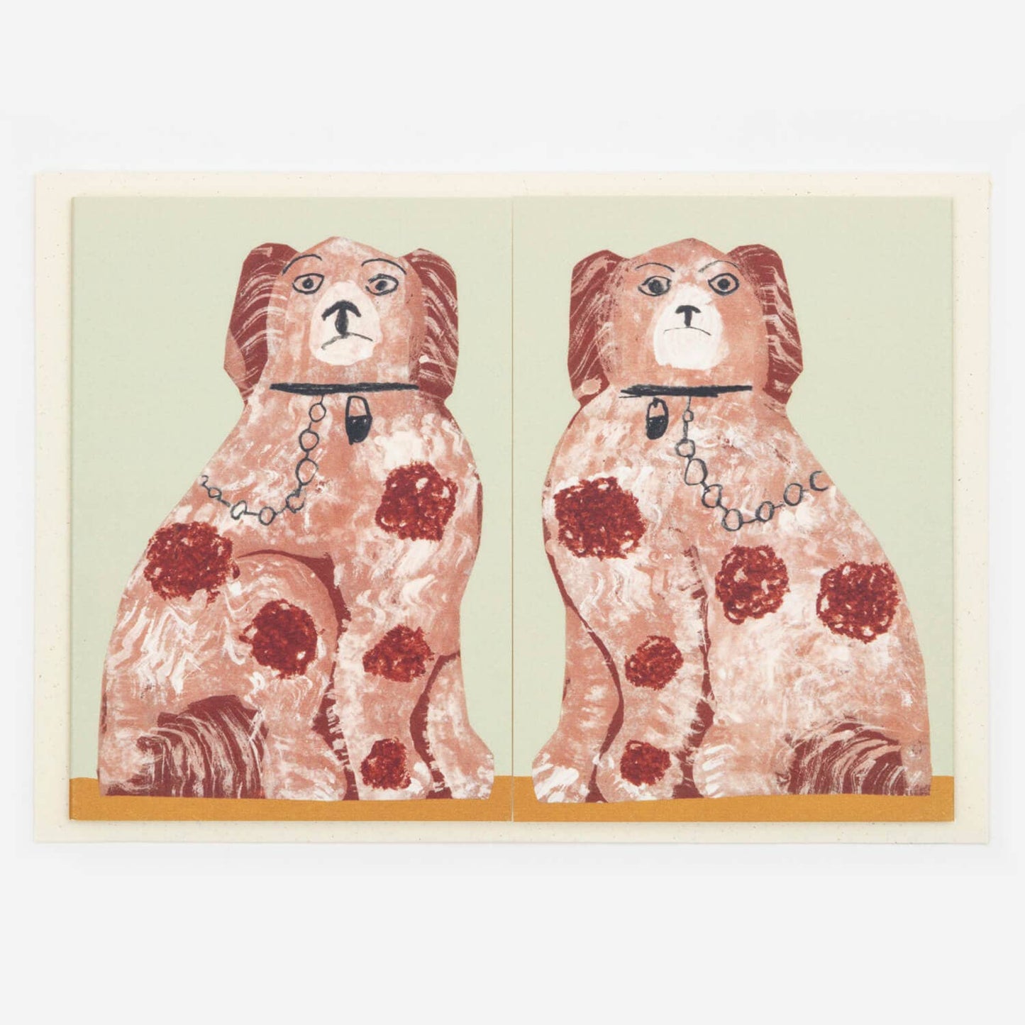 Mantel Dogs Greeting Card