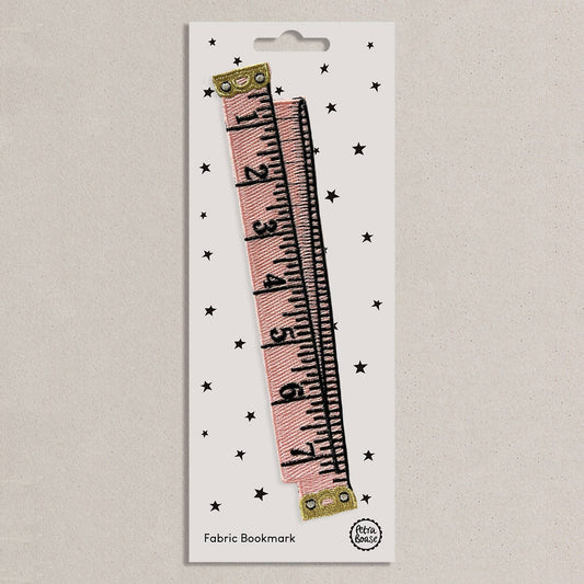 Embroidered Fabric Bookmark - Pink Tape Measure