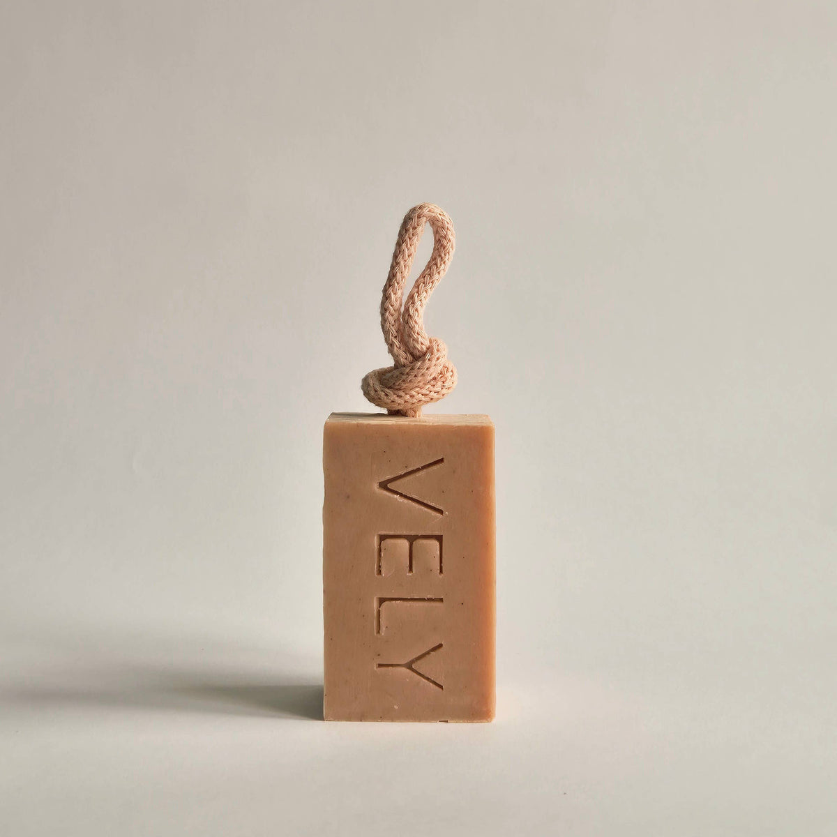 Handmade Soap On A Rope With Pink Clay  "Amélie"