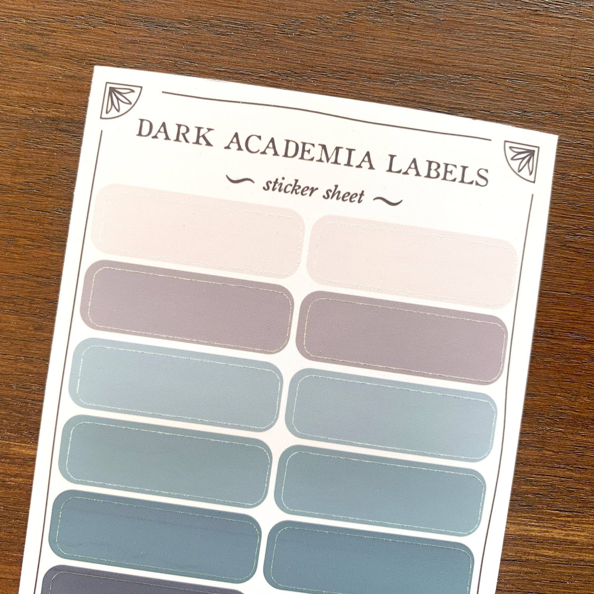 Dark Academia Label Sheet