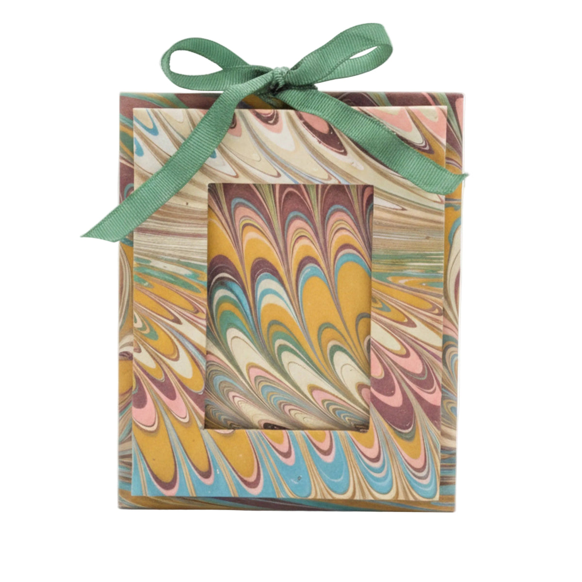 Mini Hand-Marbled Picture Frame - Flatiron Feathers