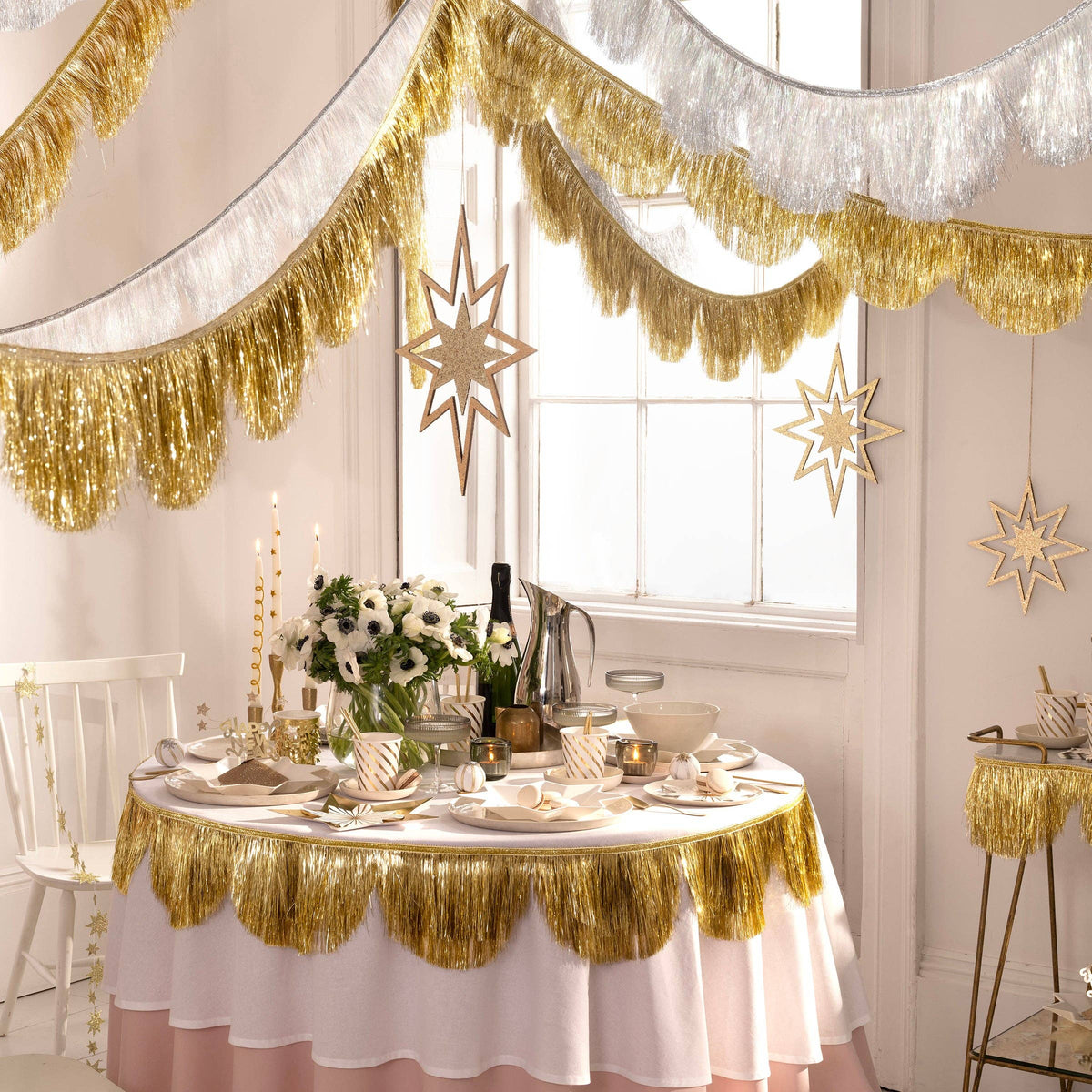 Silver Iridescent Tinsel Garland - 6ft