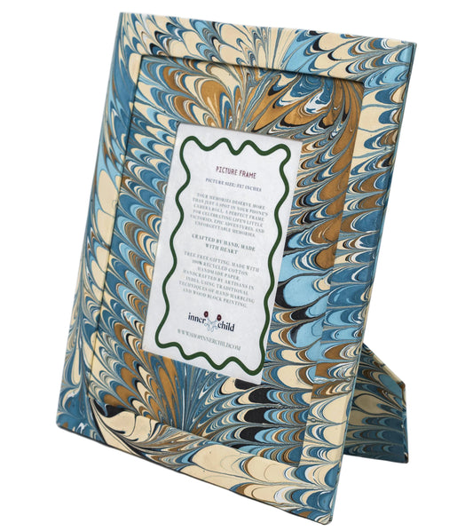 Hand-Marbled Picture Frame, 5"x 7"