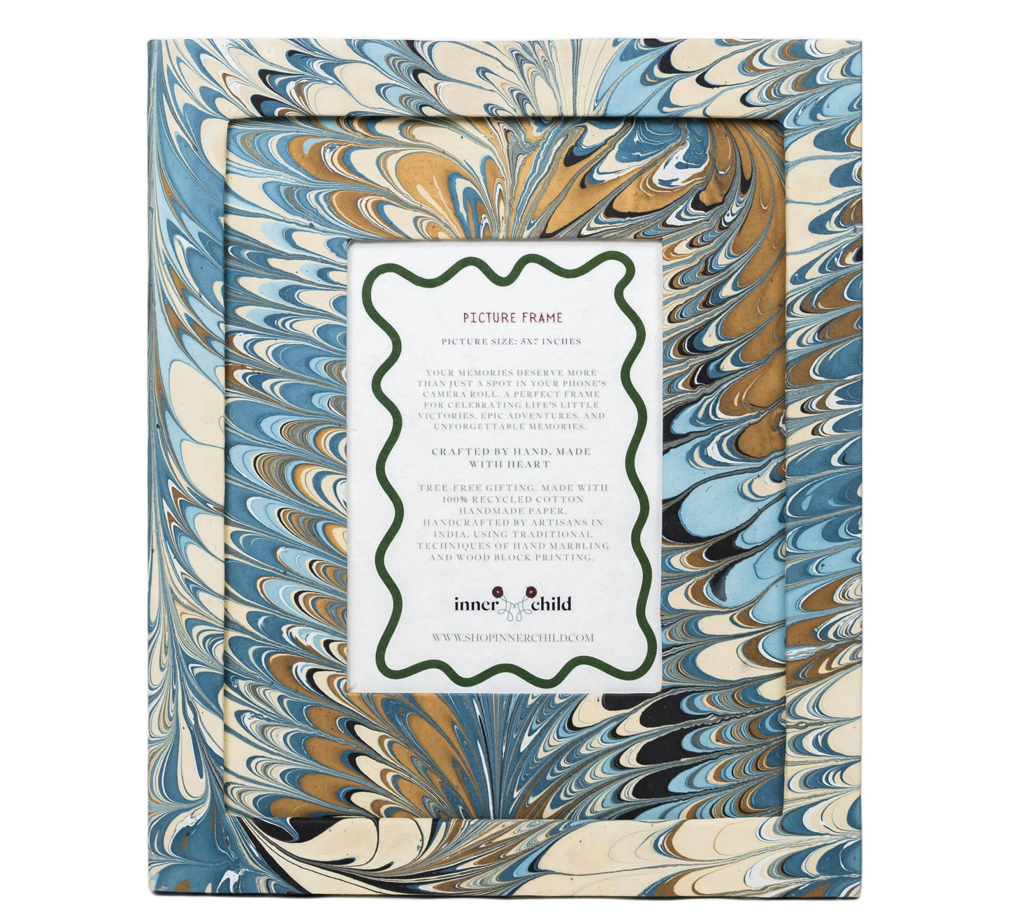 Hand-Marbled Picture Frame, 5"x 7"