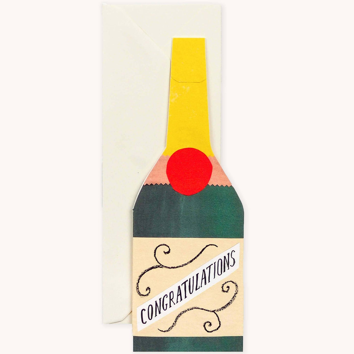 Champagne Bottle Shaped Card