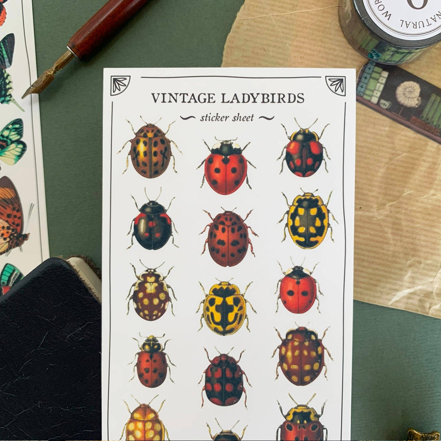 Vintage Ladybirds Sticker Sheet