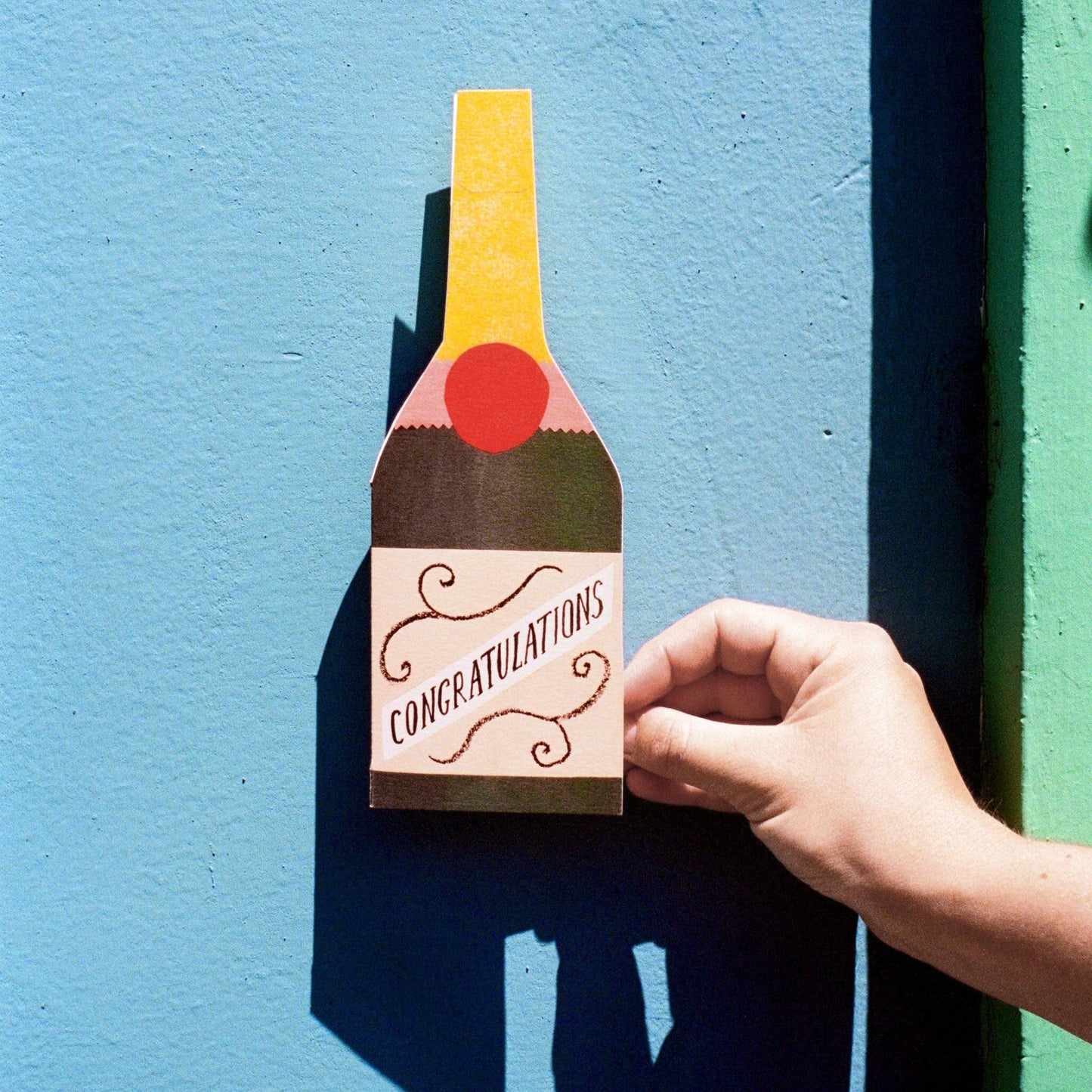 Champagne Bottle Shaped Card