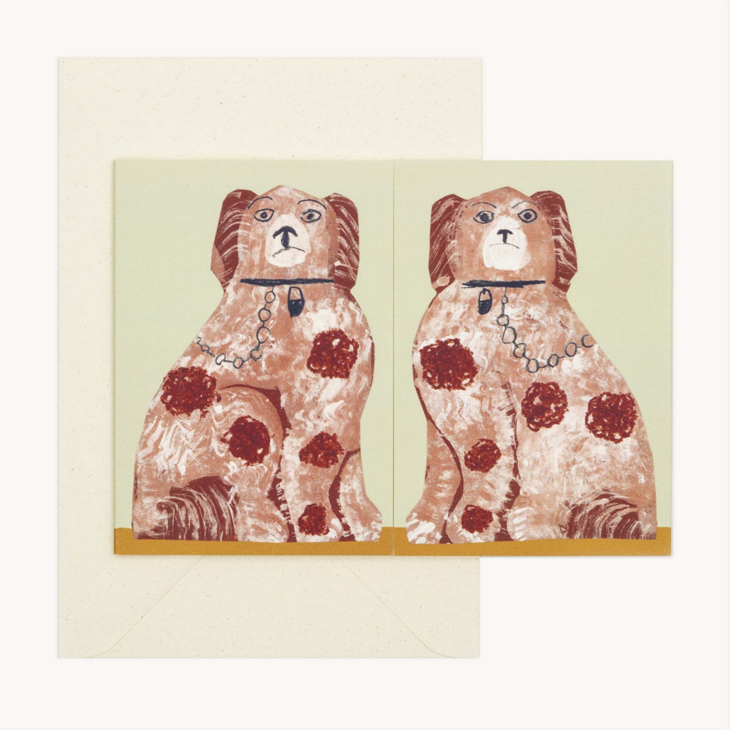 Mantel Dogs Greeting Card