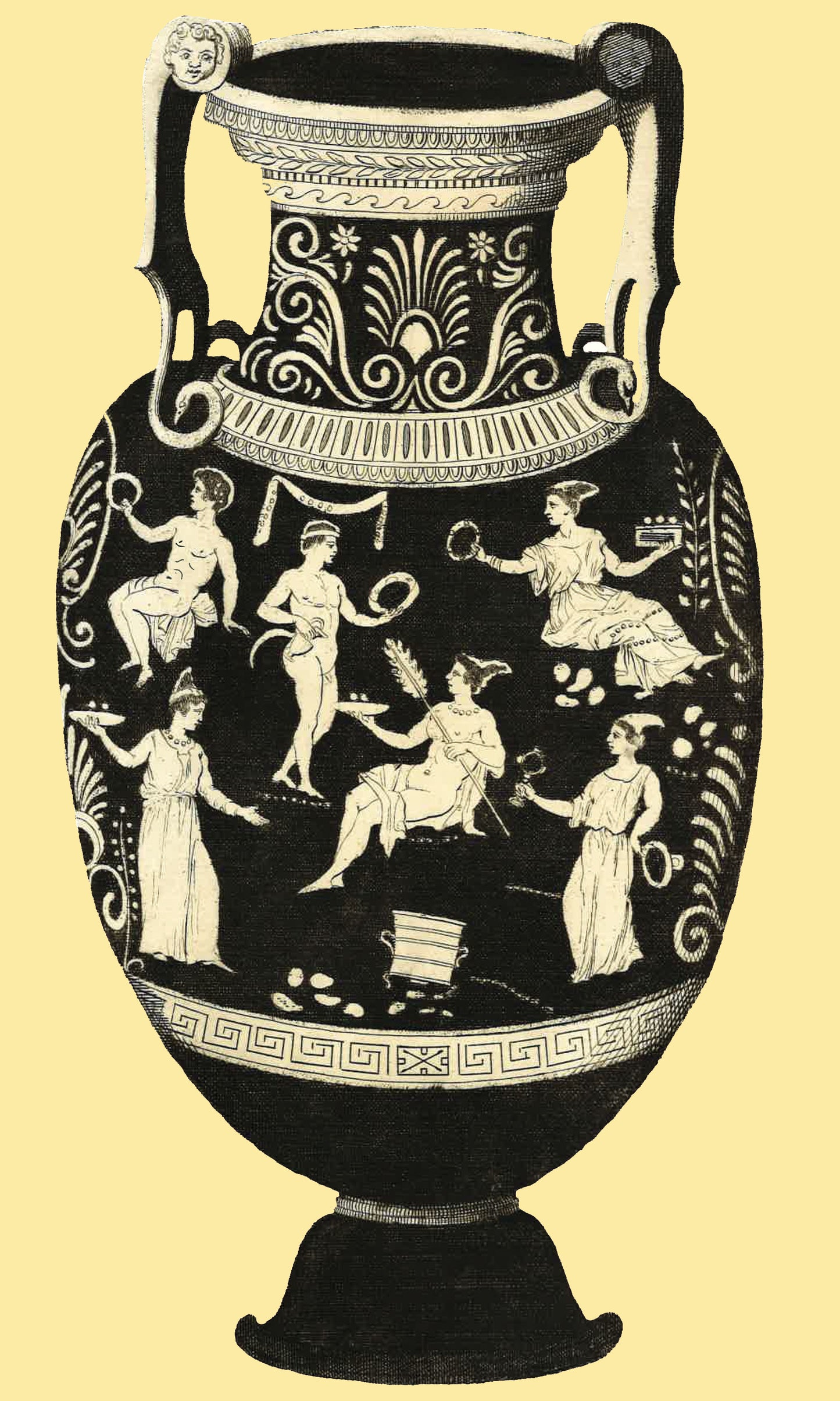 Greek Urn Print - Yellow