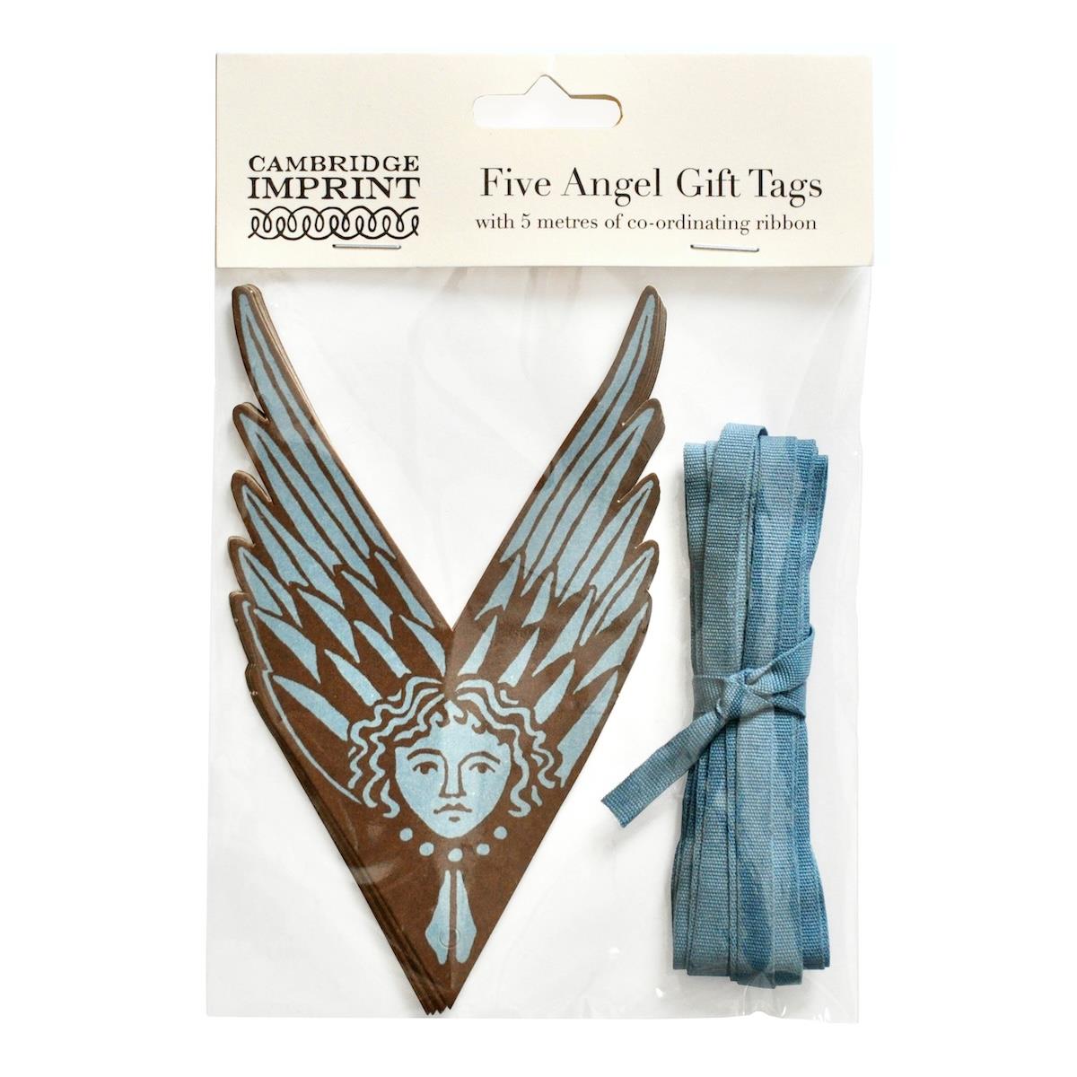 5 Fancy Suffolk Angels Gift Tags - Bruised Copper