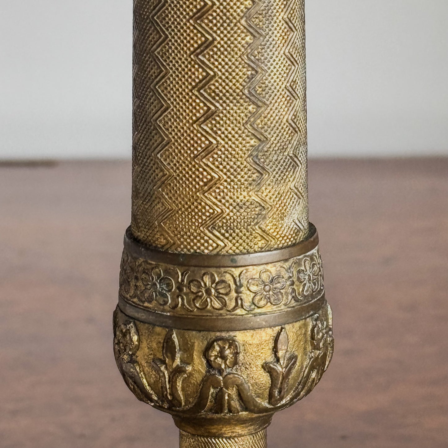 A Pair of Mid 19th Century Cast Brass Candlesticks