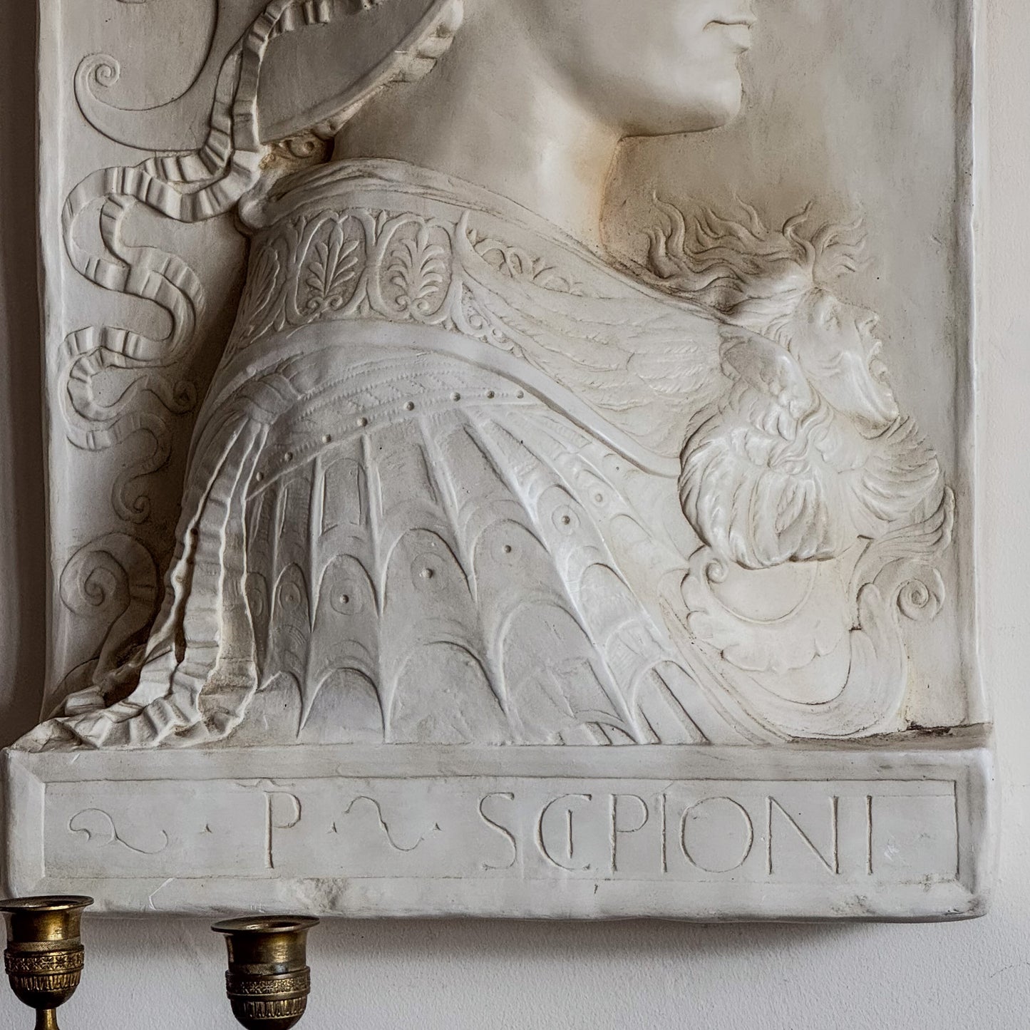 An Early 20th Century Plaster Relief of of Roman General Scipio Africanus after the original by Andrea del Verrocchio circa 1475