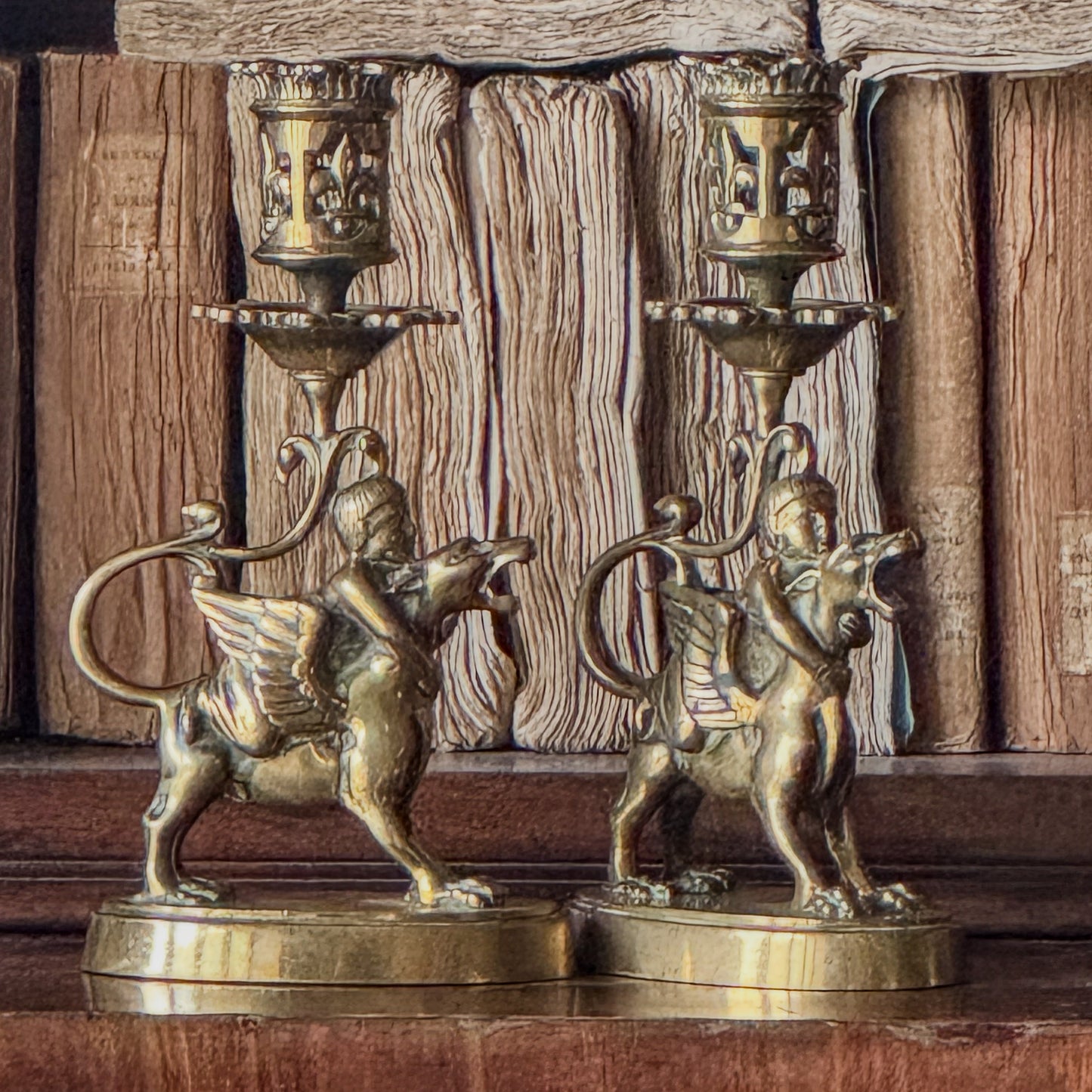 A Pair of Early 19th Century Gilt Bronze Candlesticks