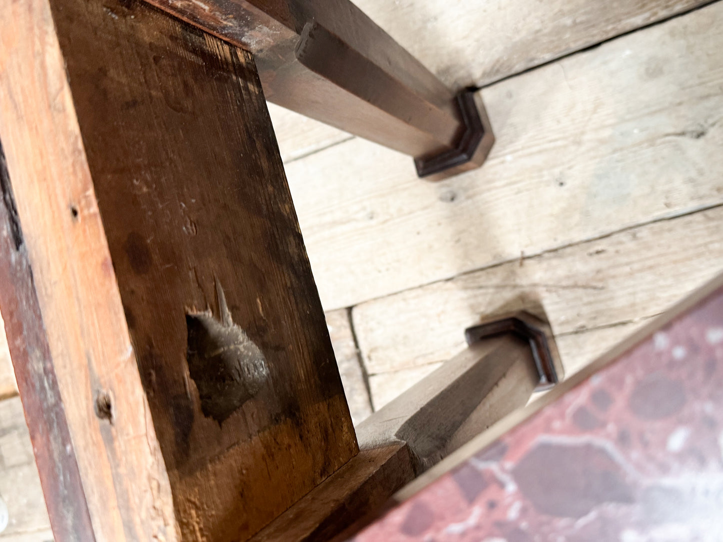 A Chippendale Period Mahogany Side Table with Marble Top