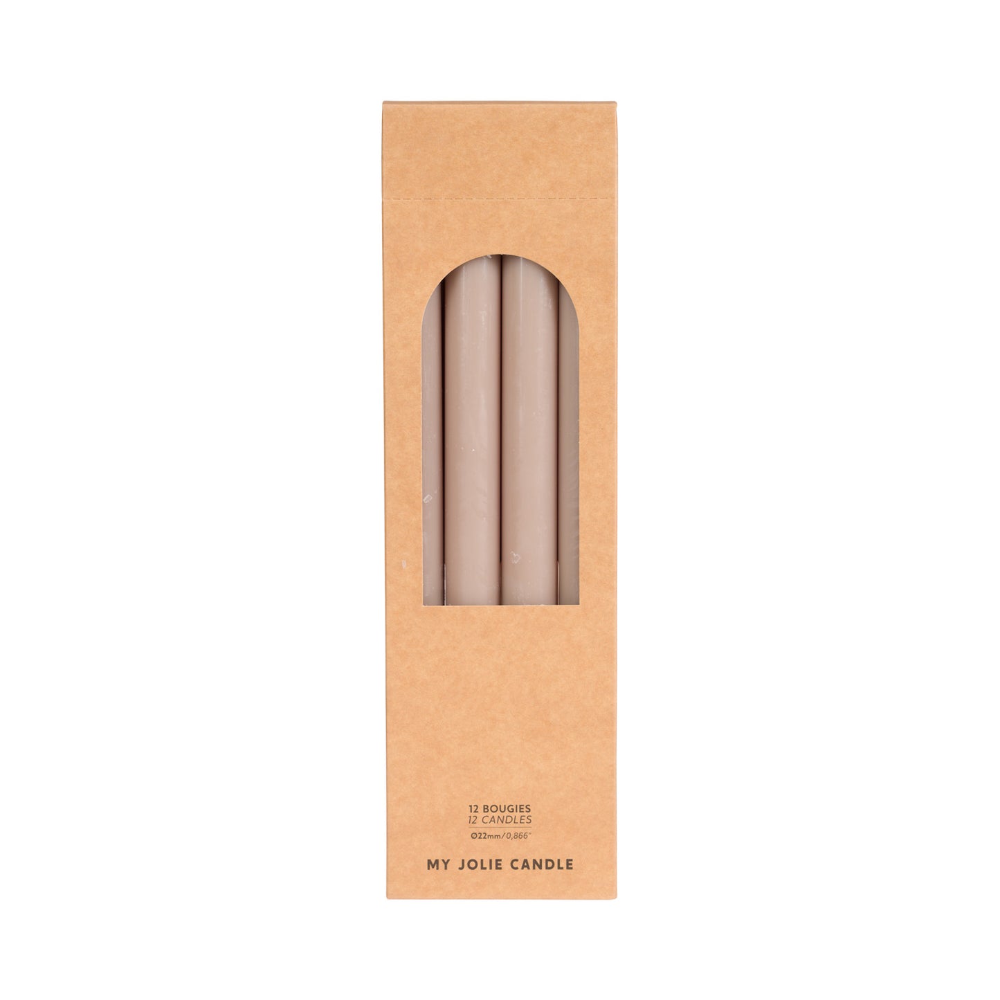 Taupe Dinner Candle - pack of 12