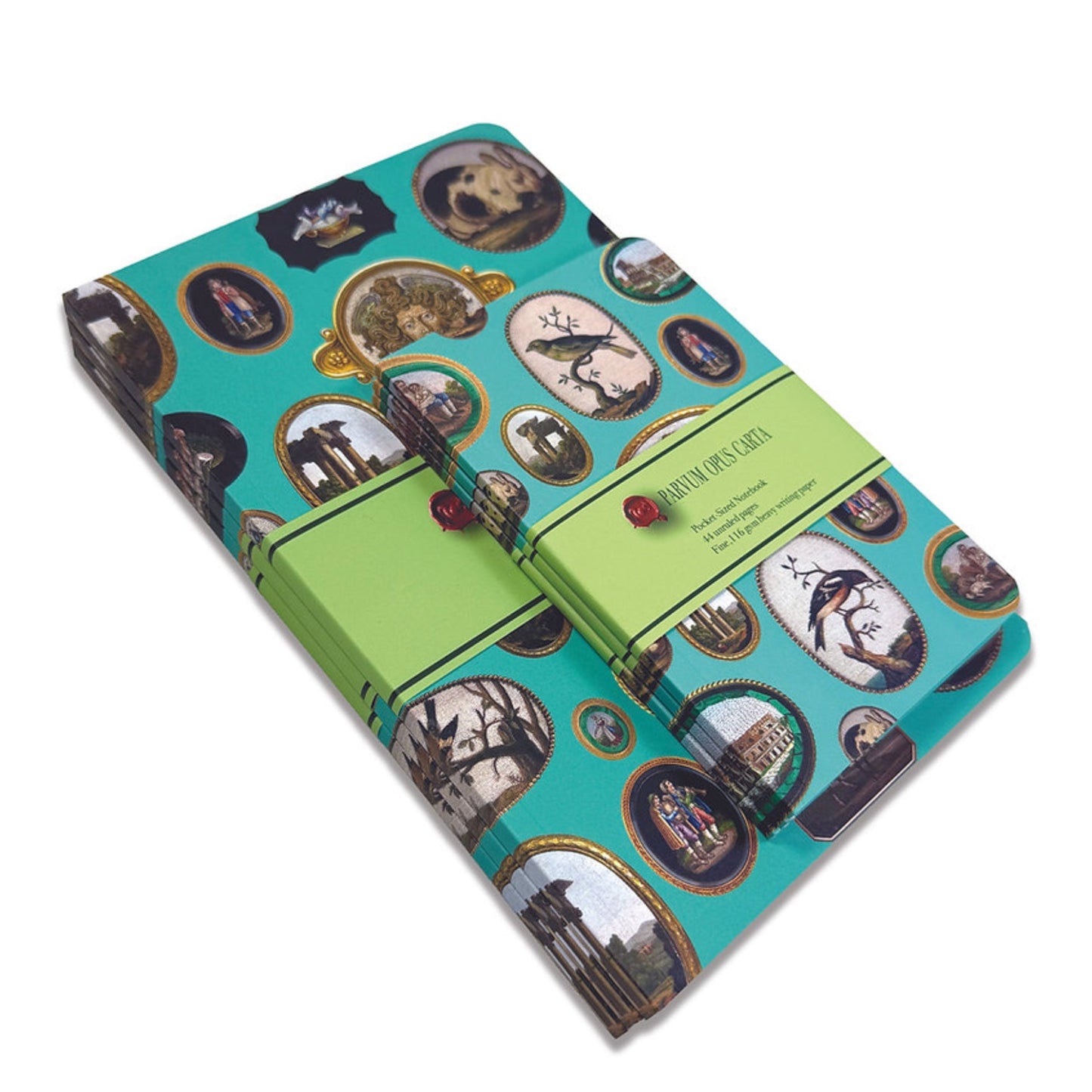 Micromosaics on Duck Egg Blue Pocket-Sized Notebook