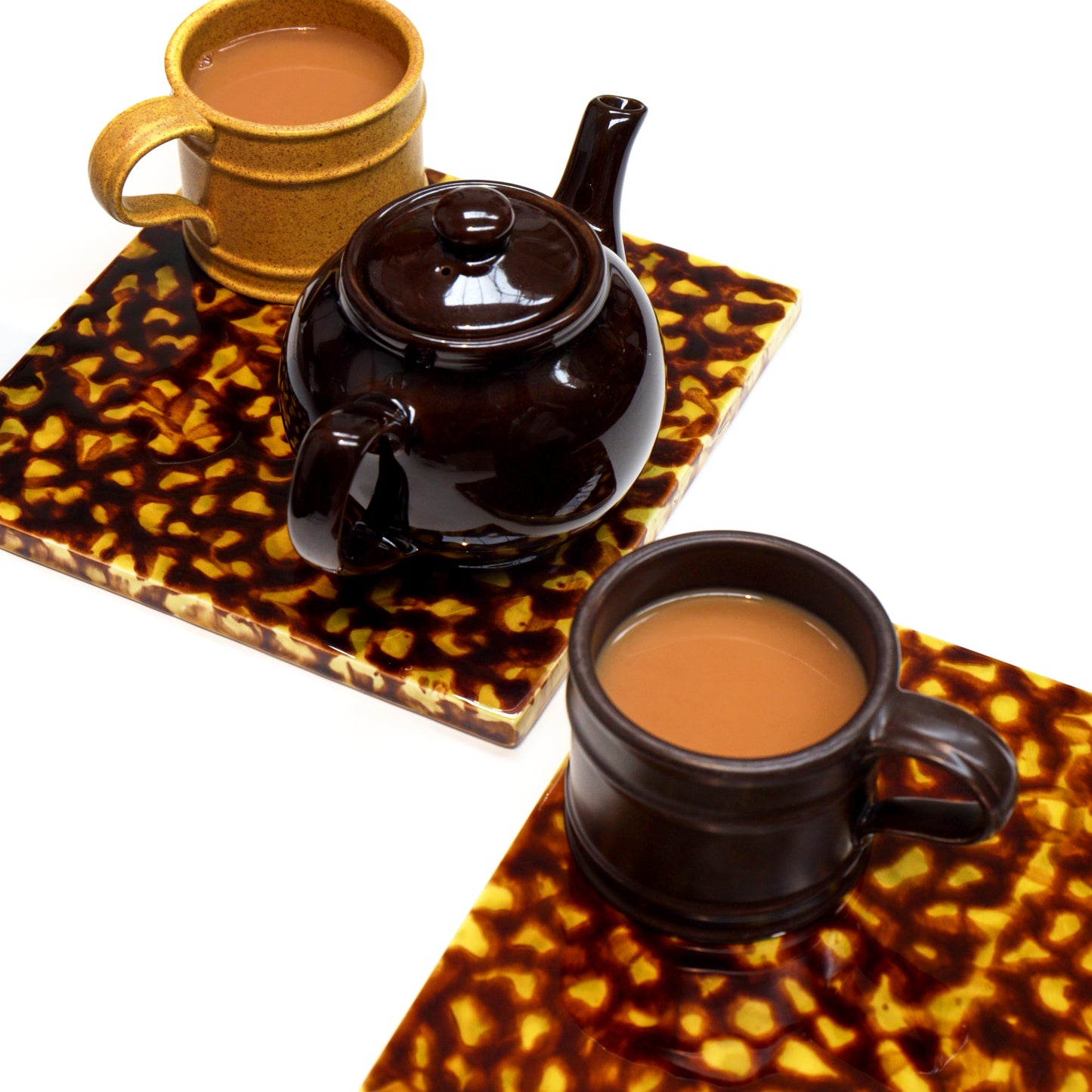 Mottled Tortoiseshell Earthenware Trivet