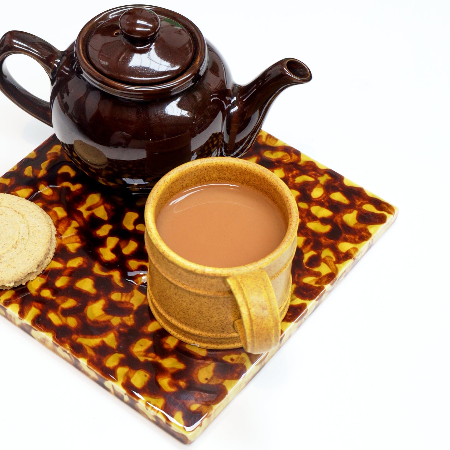 Mottled Tortoiseshell Earthenware Trivet