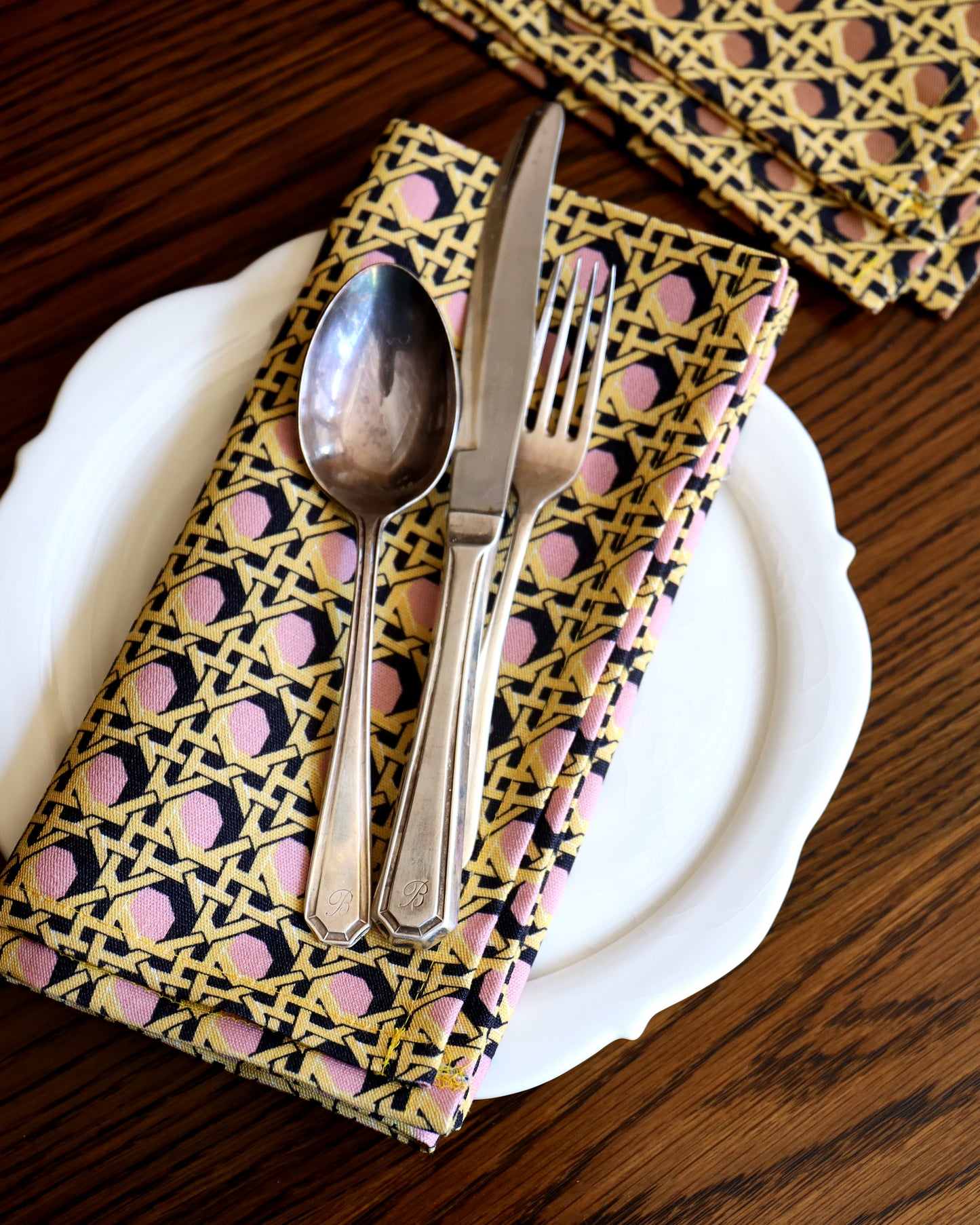 Regency Caning Napkin - Khaki
