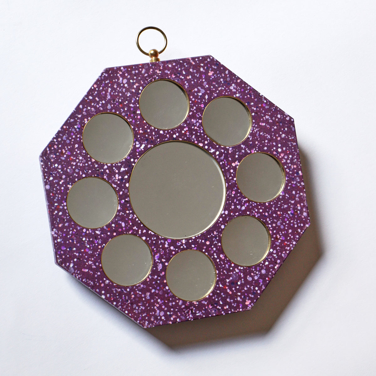 Octagonal Mirror with Multiple Concave Mirrors - Imperial Porphyry