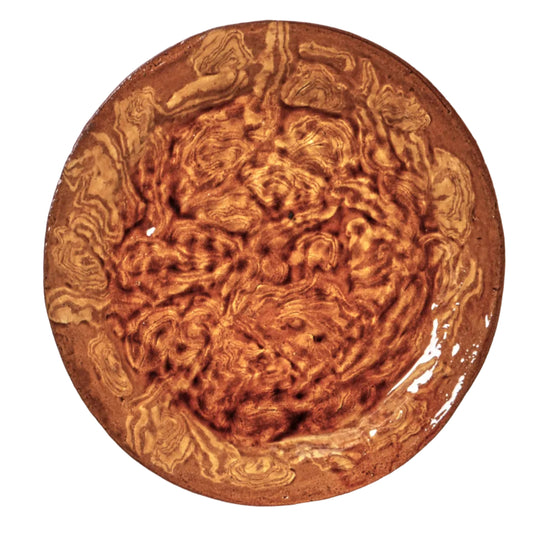 Large 1970's Studio Pottery Glazed Charger