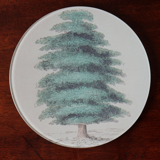 7" Round Algum Tree Decoupage Tray