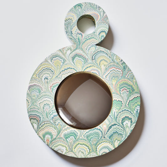 Double Ring Mirror - Aquilina Green Peacock Marble