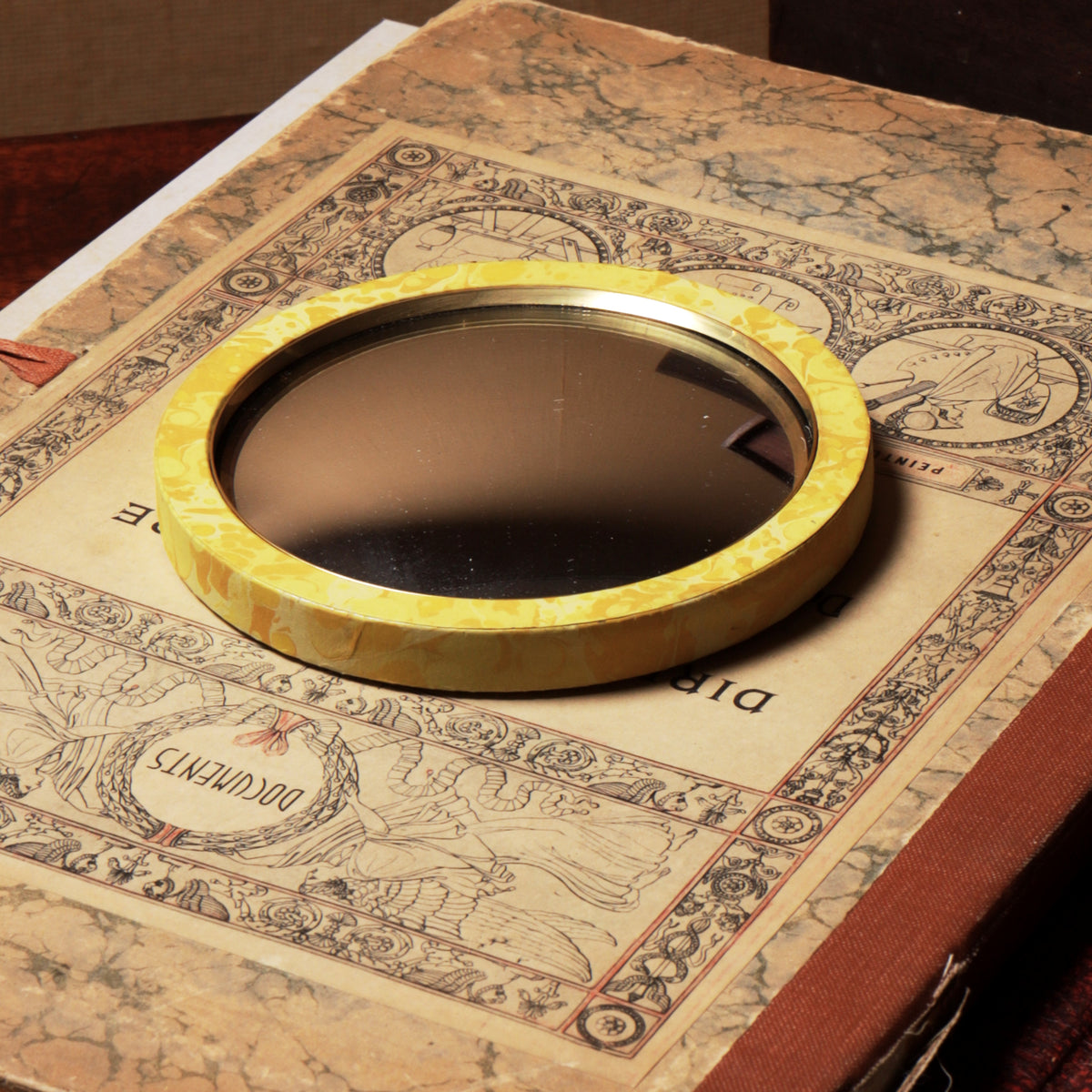 Simple Round Mini Convex Mirror - Chartreuse