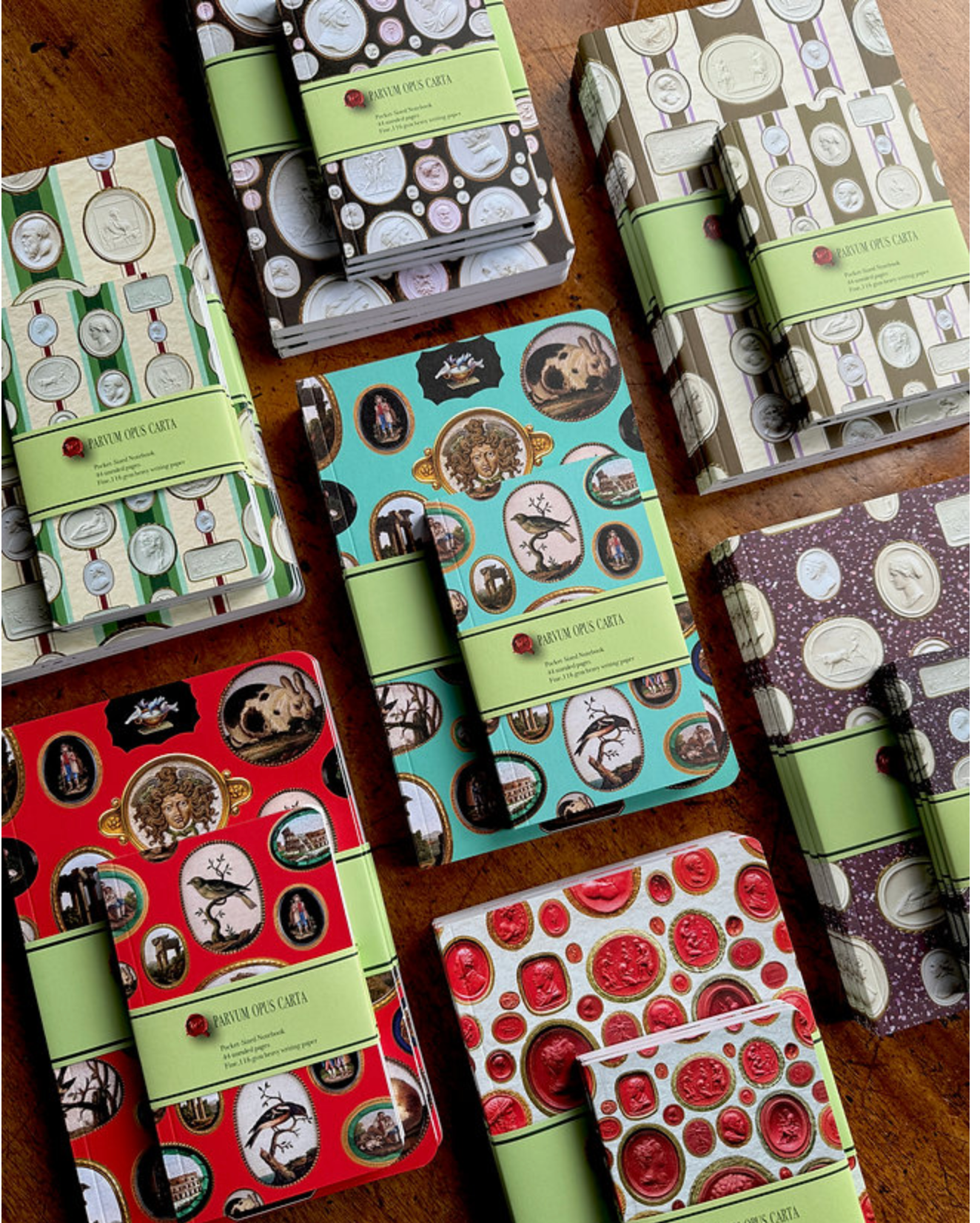 Micromosaics on Red Digest-Sized Notebook