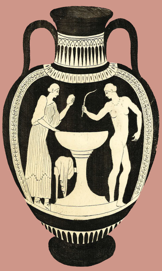 Greek Urn Print - Coral V