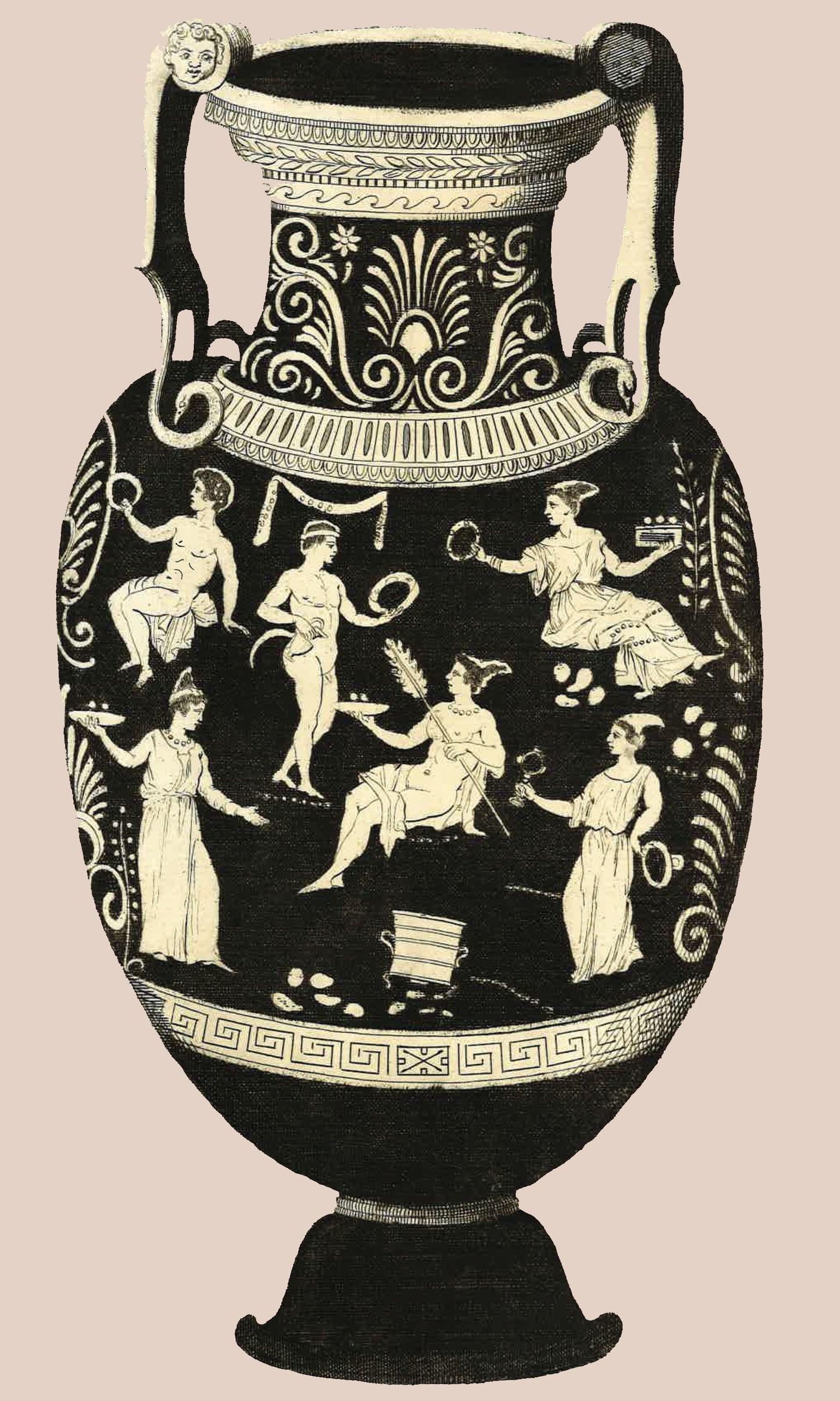 Greek Urn Print - Rose III