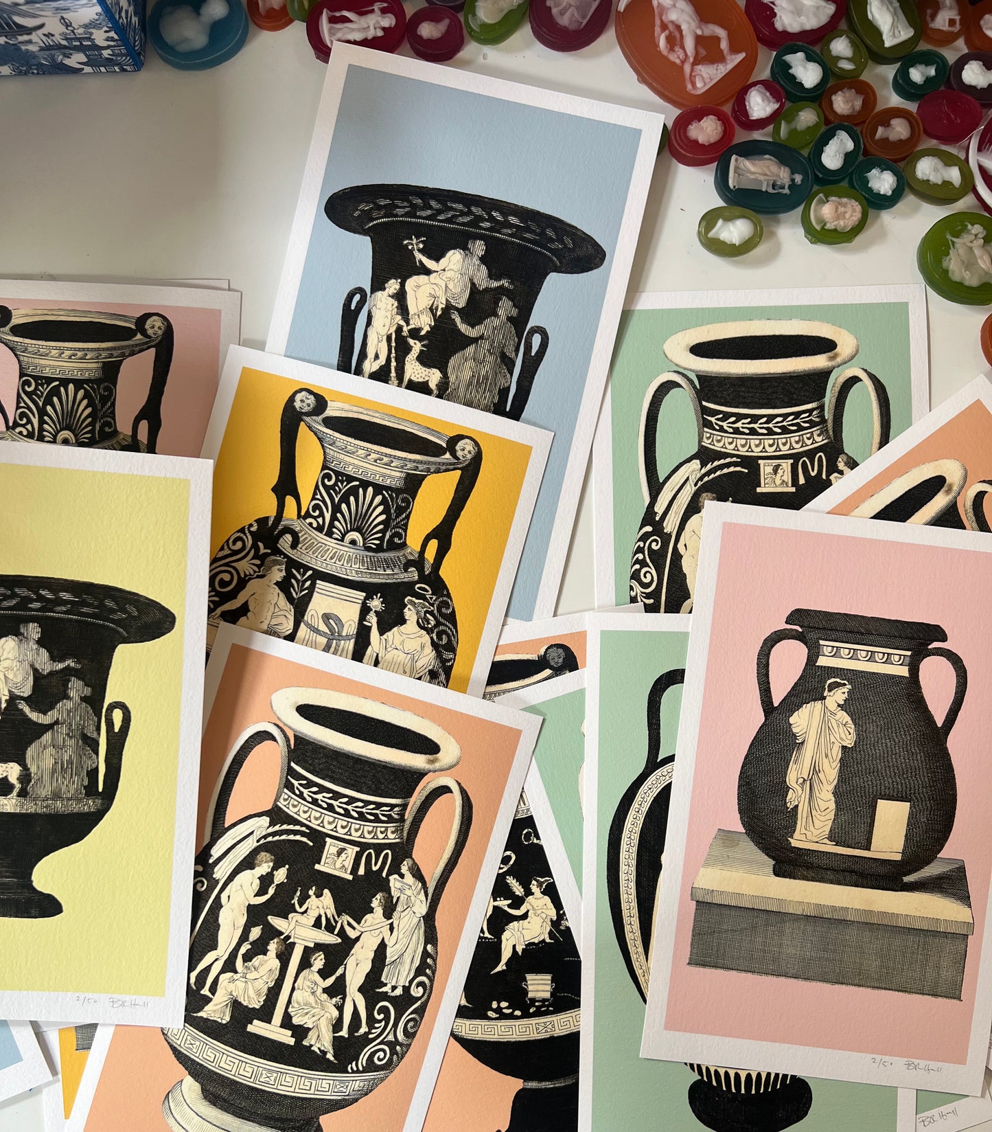 Greek Urn Print - Rose I