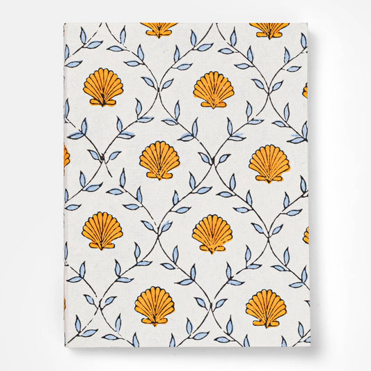 A5  Block Print Notebook - Orange Seashell