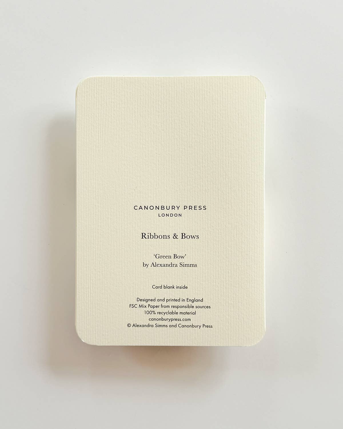 Green Bow Greeting Card