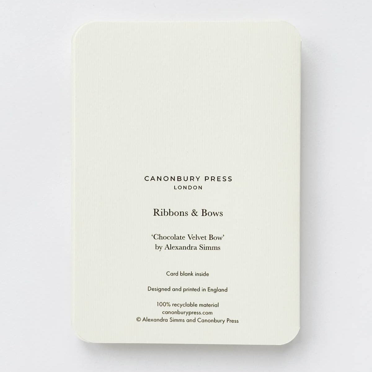 Velvet Bow Greeting Card