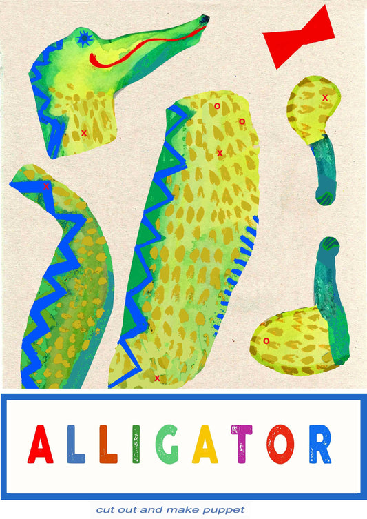 Cut & Make Paper Alligator Puppet