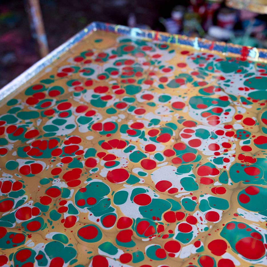 Hand Marbled Wrapping Paper - Stone Festive Mix