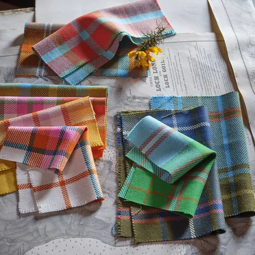 Large Check Lambswool Cushion - Marina