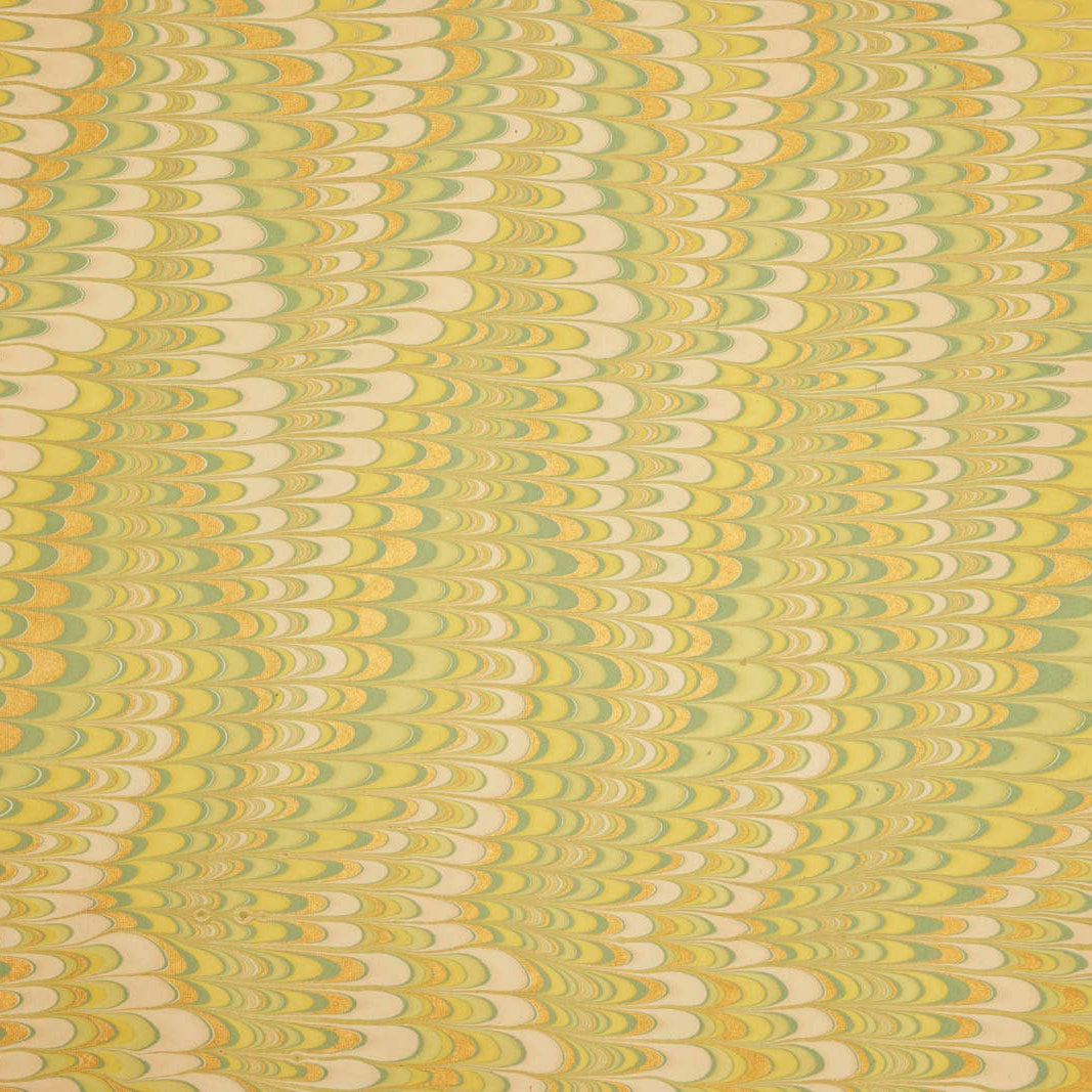 Hand Marbled Wrapping Paper - Scallops Daffodil