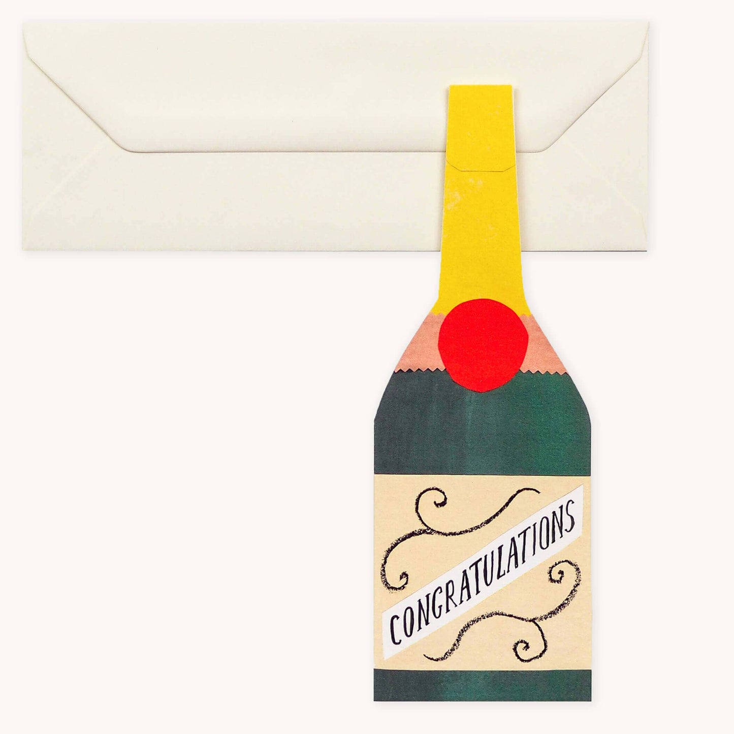 Champagne Bottle Shaped Card